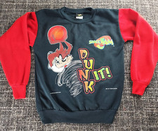 Vintage 1996 Space Jam Boys Black Red Taz Sweatshirt Youth Size 14