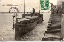 16222 postcard 17 Royan - departure from the Bordeaux boat