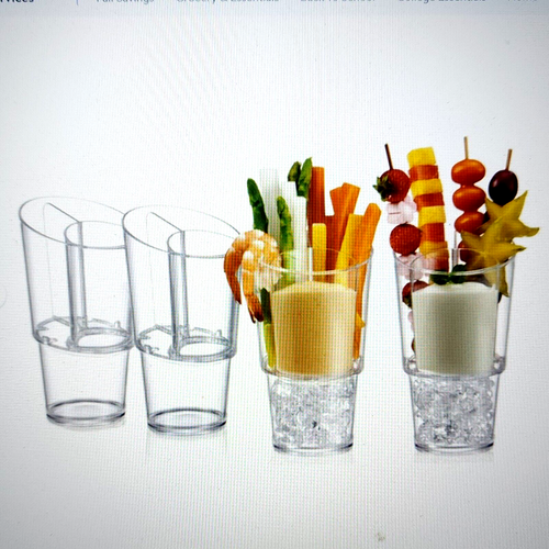 Individual Appetizer Servers Prodyne SD-4 Veggie Sticks and Dip on Ice Set of 4 - Picture 2 of 11