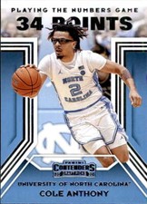 2020-21 Contenders Draft Picks Playing the Numbers Game #10 Cole Anthony