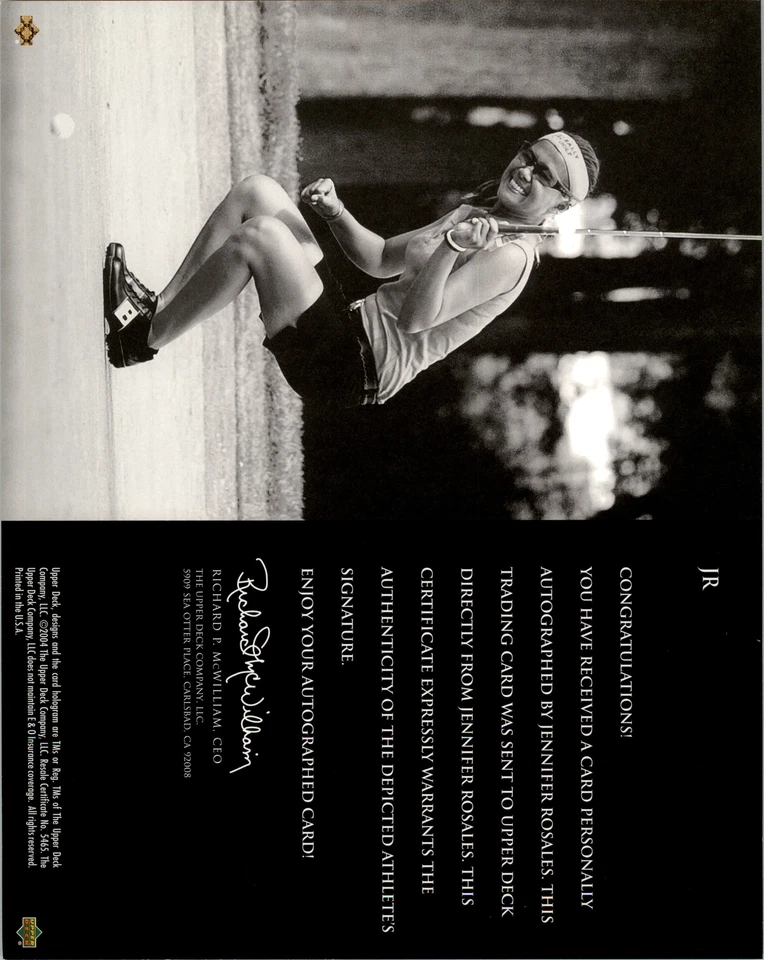 2004 SP Signature Shots 8 x 10 #JR Jennifer Rosales AUTO - NM-MT - Image 2 of 2