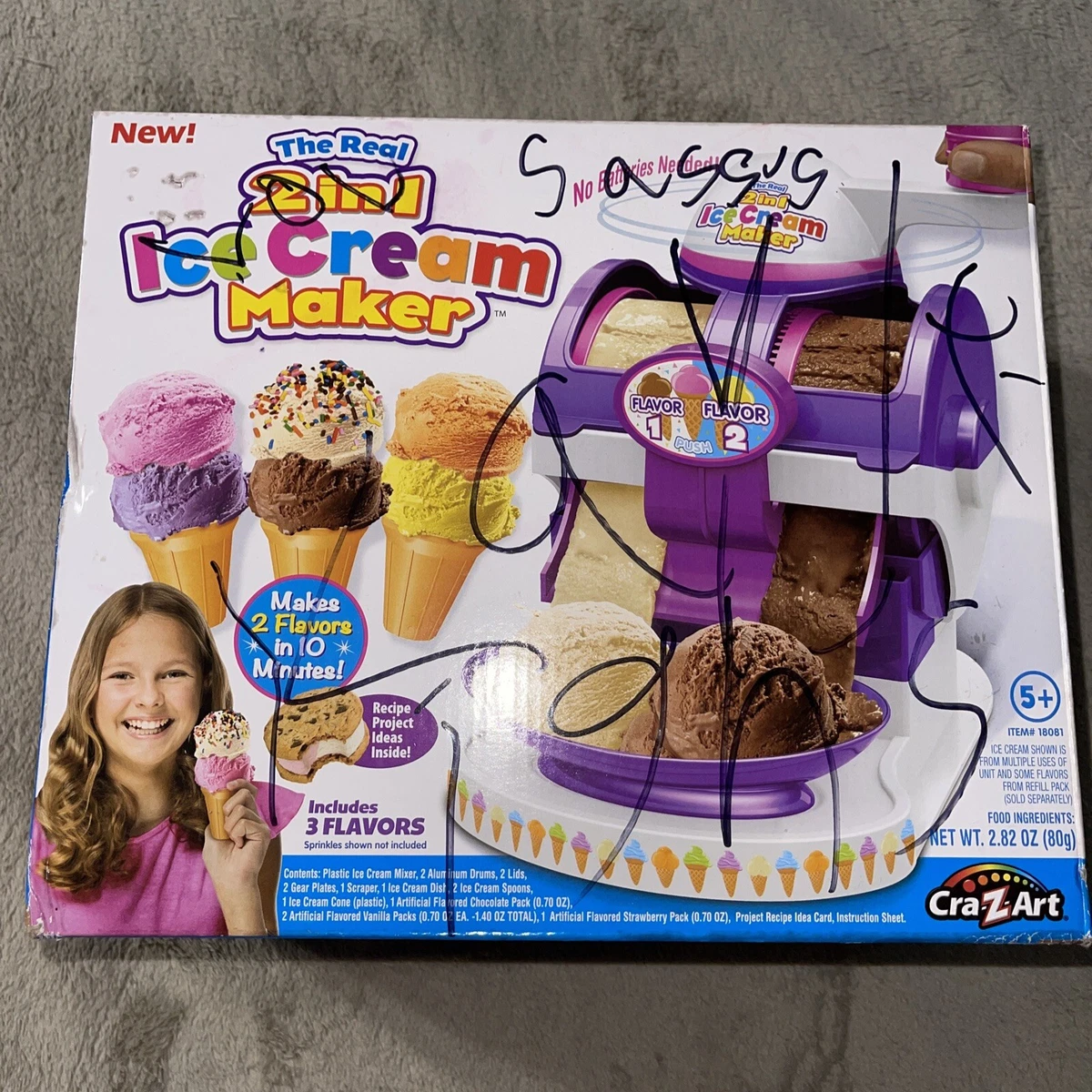 ICE CREAM MAKER Cra-Z-Art The Real 2 in 1 Ice Cream Machine Toy 