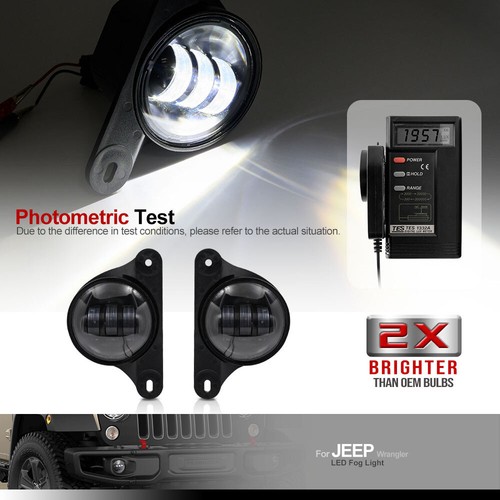 Luces antiniebla delanteras LED para Jeep Wrangler JK&JKU 2007-2016 DÉCIMO ANIVERSARIO RUBICÓN - Imagen 10 de 12