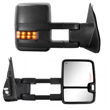 Power Heated LED Signal Tow Mirrors W/ BSM For 08-17 Toyota Sequoia 07-21 Tundra