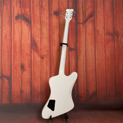 Custom MV-65NS Nikki Sixx Bass Guitar White 4 String Reversed