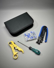 Compression Tool Coax Cable Crimper Kit Coaxial Stripper with 20x F Connectors