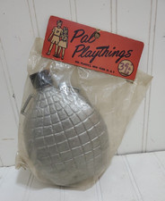 Vintage RARE Pal Playthings Plastics Hand Grenade Canteen Kids Toy Water Bottle