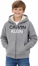 Calvin Klein Kids Hoodie 14/16 Gray Sherpa Lined Full Zip Warm NWT