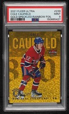 2021-22 Fleer Ultra Rookies Gold Speckled Rainbow Foil Cole Caufield PSA 9 0sd7