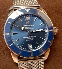 Breitling Superocean Heritage Blue Men's Stainless Steel Bracelet Watch - AB2010