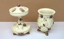 VTG 70s Wamsutta Toothbrush Holder Cup Rosebuds Hand Painted Bathroom