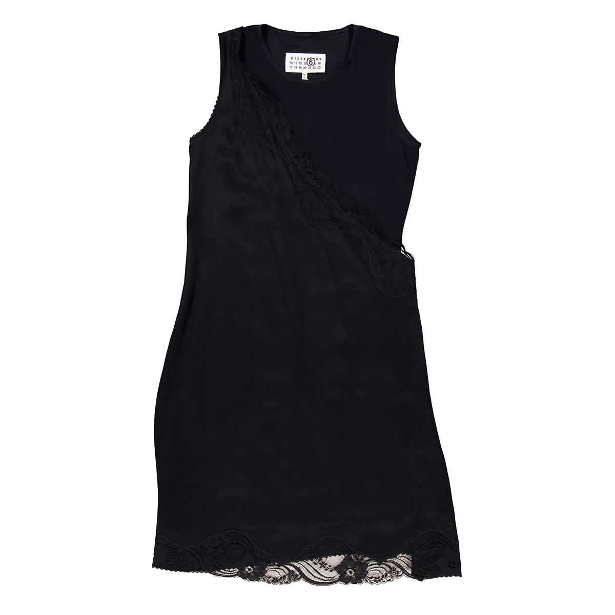 MAISON MARGIELA Abito a tubino MM6 nero a strati in pizzo