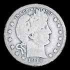 1916-D Barber Silver Quarter