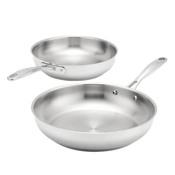 Stellar 2pc Frypan Set - Stainless Steel 24cm & 28cm, Induction & Oven Safe