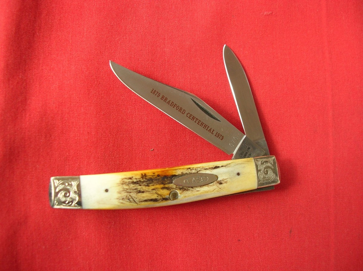 CASE XX 5292 SSP 2 BLADE SCROLLED BOLSTERS STAG HANDLES 1979 KNIFE