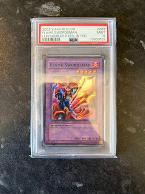 Yu-Gi-Oh! 2002 Lob #003 Flame Swordsman Mint Legend/blue Eyes - 1st Ed. Psa 9