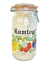 Vintage 3-Liter French Rumtopf Decorative Glass Container DIY Fruit Infused Rum