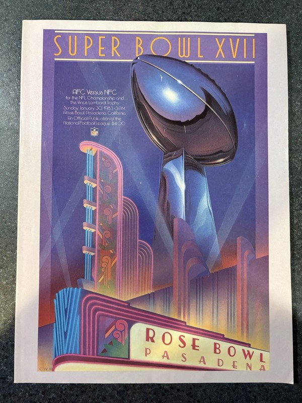 NFL Super Bowl XVII 17 1983 Official Program Dolphins vs Washington Redskins