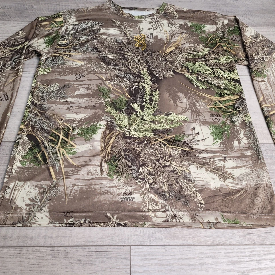 Browning Realtree MAX-1 Camo Shirt Men’s Large Made in USA Gorpcore Activewear - Image 4 of 4
