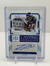 2024 National Treasures Lasting Legacies Sidney Rice 1/1 Laundry Tag Vikings