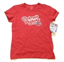 Detroit Pistons Est. '57 Retro Logo '47 Brand NBA Shirt Red New Womens Large