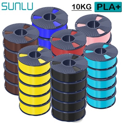 SUNLU 10x 1KG PLA Plus 3D Printer Filament 1.75MM PLA+ 10KG Stronger Consumables