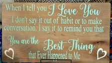 Large Handmade On Real Wood Heartfelt Sentimental Quote Wall Decor