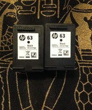 HP 63 Black Ink 2 EMPTY Cartridges Genuine HP Never Refilled