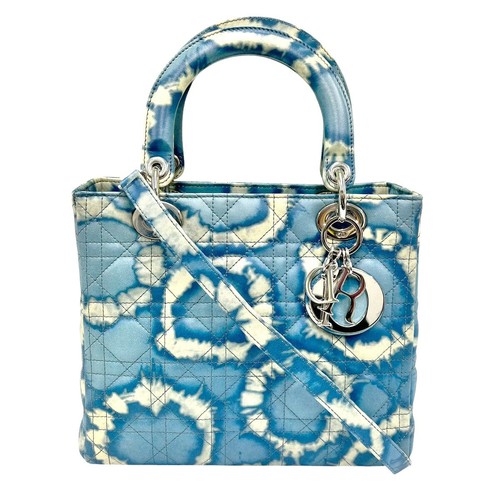 Christian Dior Lady Dior Medium Tie Dye Blue Leather 2Way Bag John Galliano 99