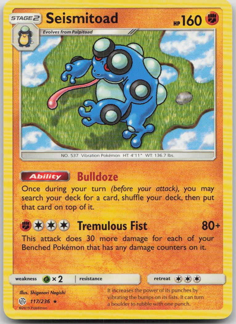 Seismitoad 117/236 Cosmic Eclipse Rare Pokemon MP