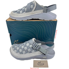 Chaco Men's Canyon Woven Webbing Adjustable Strap Clogs Cement Gray, Size 13