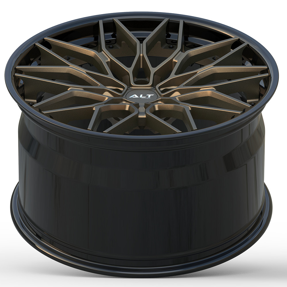 20"/20" ALT DL28 Black w/ Satin Bronze Center 2-Piece Wheels for Audi R8 Gen 1