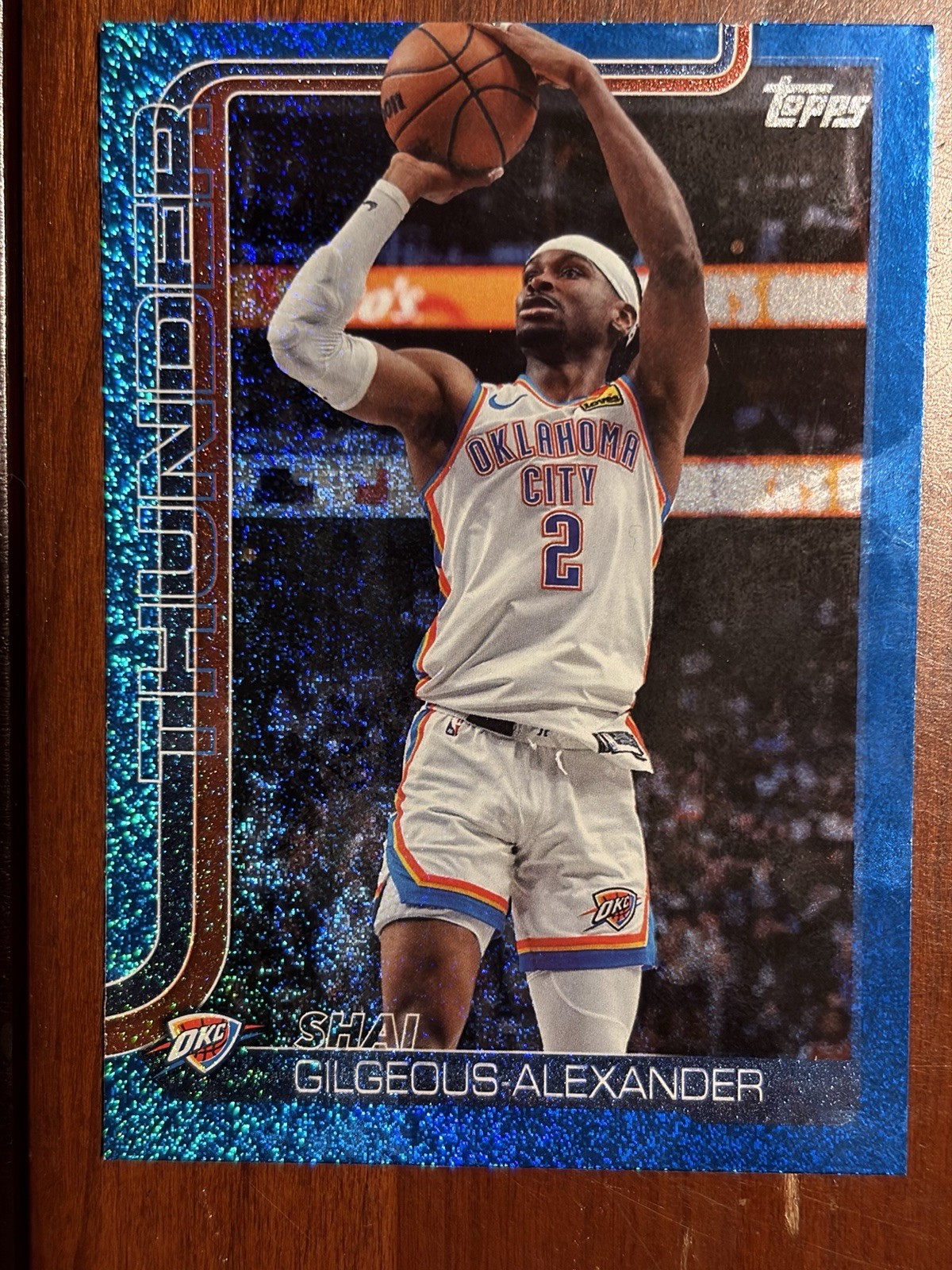 2025-26 Topps Shai Gilgeous-Alexander Blue Sand Glitter #115 OKC Thunder