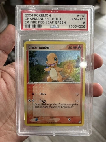 PSA 8 2004 POKEMON EX FIRE RED & LEAF GREEN #113 CHARMANDER-HOLO *PSA OLD LABEL*