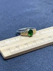 Sterling, Gold & Unknown Gemstone Ring- 3.9 Grams-Size 10- Vintage Estate Find