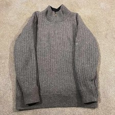 Stylo Golf Grey 1/4 zip lined jumper Lambswool blend size m. GC