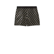 GUCCI 2900 Black Light Wool Tweed Shorts New Authentic