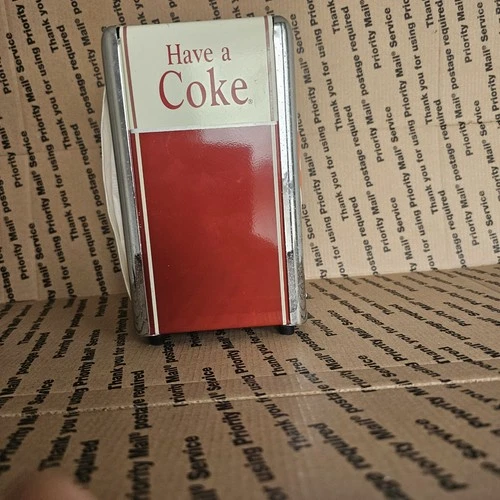 Vintage Metal Napkin Holder Have a Coke 1992 Diner Style