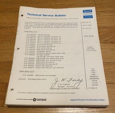 1969 Chryslerplymouthimperial Technical Service Bulletin Lot 69 Gtxbarracuda