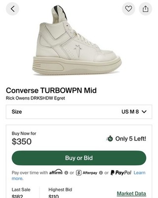 Dark Shadow Rick Owens Converse | eBay
