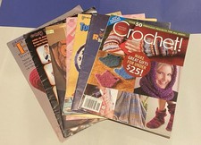 Large Lot Of 7 Crochet Pattern Books, Leaflets  Magazine-Preowned