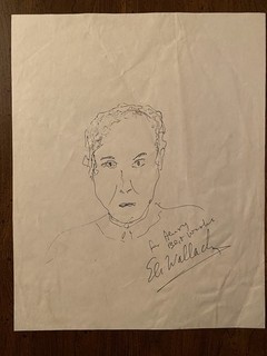 Eli Wallach Signed Autographed Self Sketch With COA RARE