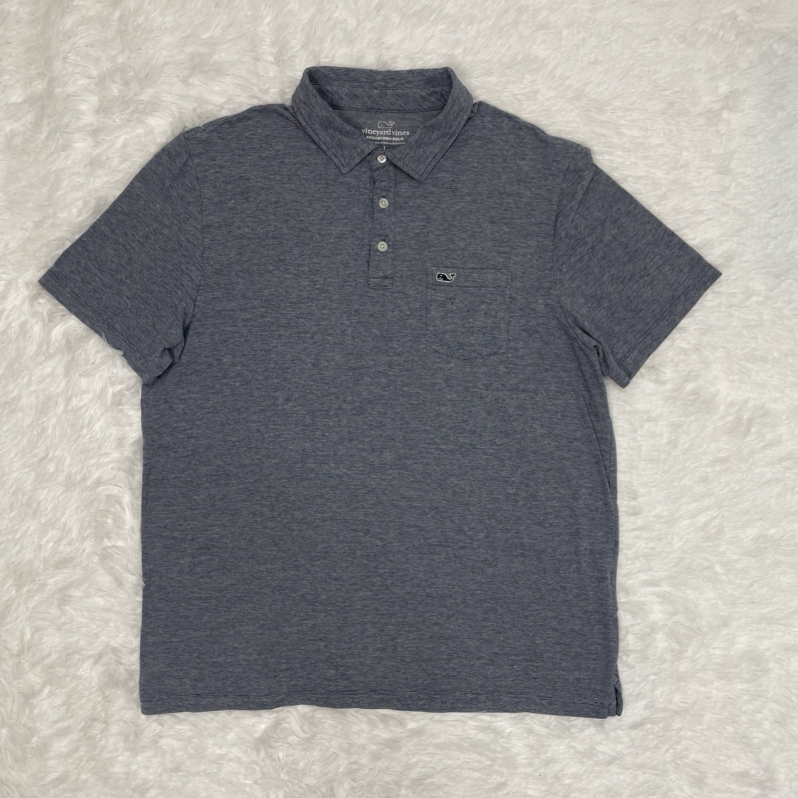 Vineyard Vines Edgartown Polo Shirt Men’s Size L Large Slim Fit Blue Golf Pima