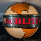 Vtg 1968 Schlitz Beer Half Globe Light-Up Advertising Light JOS Schlitz Brewing
