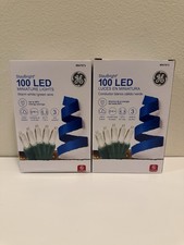 GE LED Christmas Lights Warm White Lot Of 2 GE StayBright 100 LED Green Wire