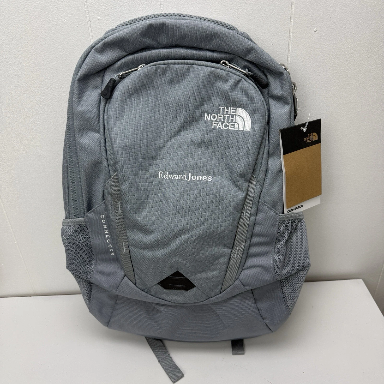 North Face Connector Backpack Gray Edward Jones Logo Laptop Travel Flex Vent