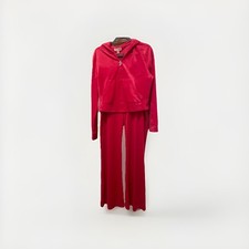 NWT Juicy Couture Velour Tracksuit Set Vixen Pink OG Bling Rhinestone Back Y2K