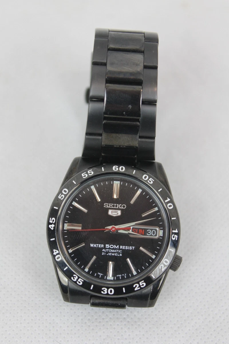 Seiko 5 Herrenuhr Analog Automatik Schwarz, SNKE03KC