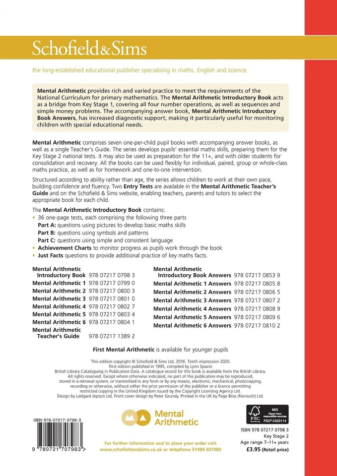 Mental Arithmetic Introductory Book: KS2 Maths, Years 2-3, Ages 6-8: 1 by T. R - Image 2 of 4