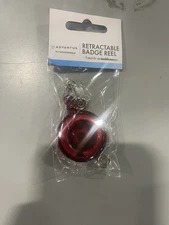 ADVANTUS TRANSLUCENT RETRACTABLE ID CARD REEL, 30" EXTENSION, RED, SINGLE